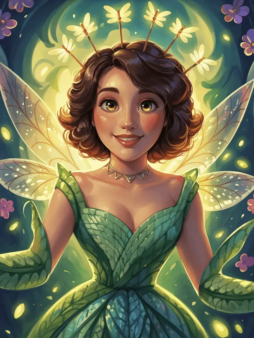 Ideogram Character turning the reference into a fantasy fairy illustration