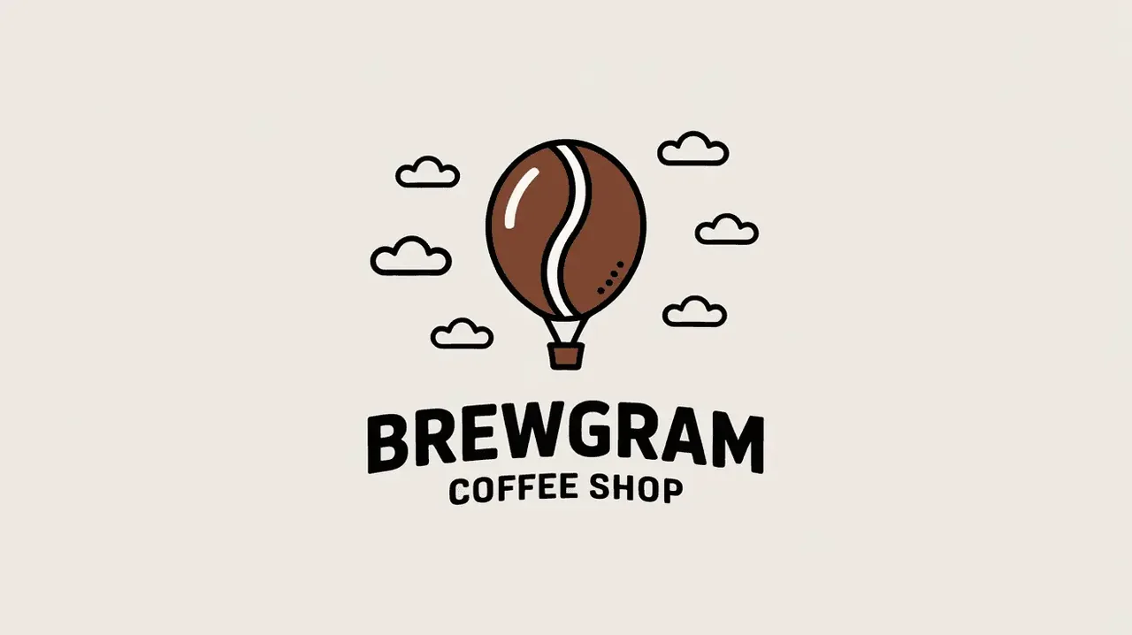 Ideogram V3 brand illustration with hand-lettered coffee shop name