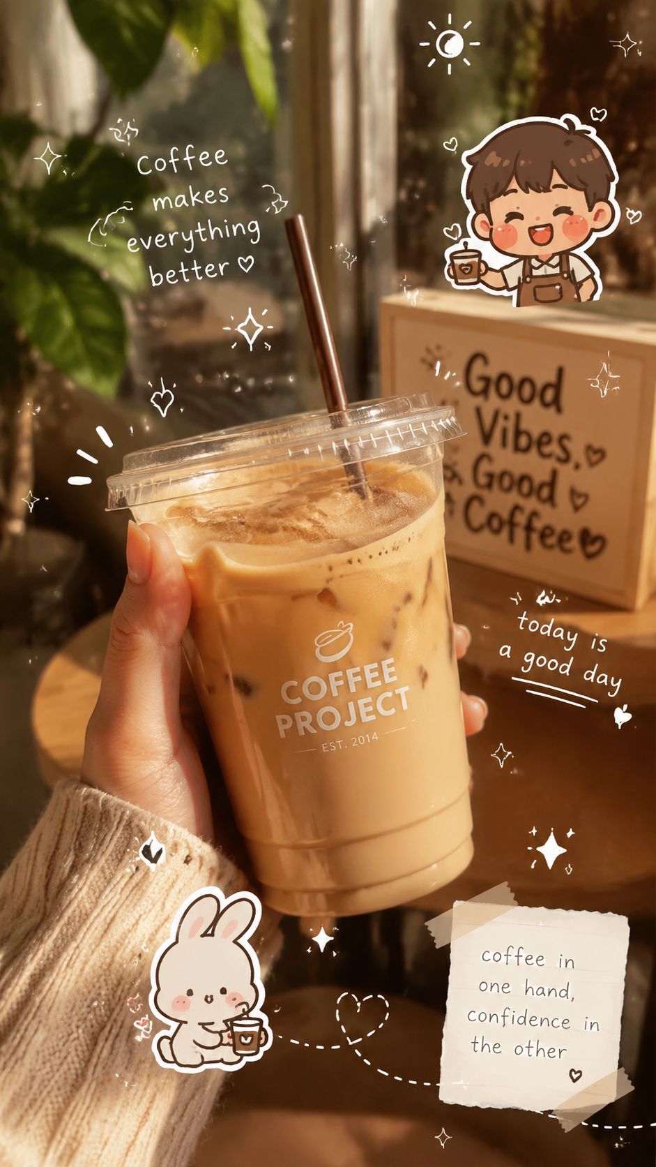 Iced Coffee Cozy Aesthetic Collage