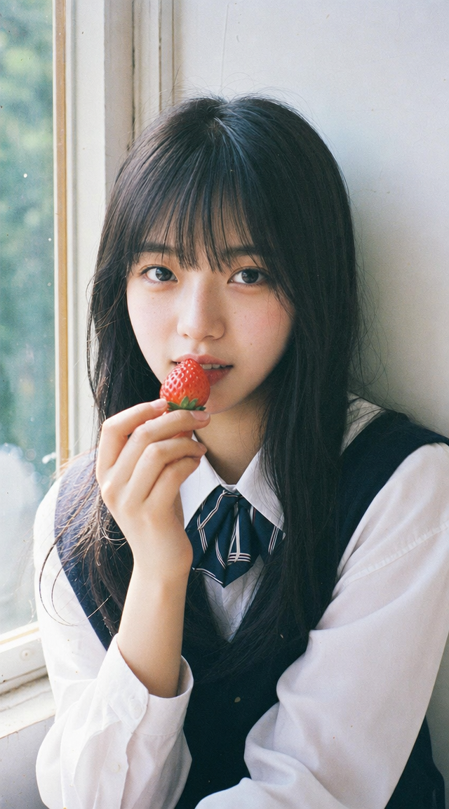 Japanese Fujifilm Strawberry Window Portrait