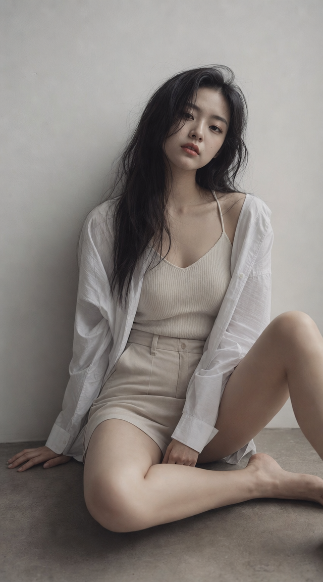 Minimal Soft Haze Editorial Indoor Portrait
