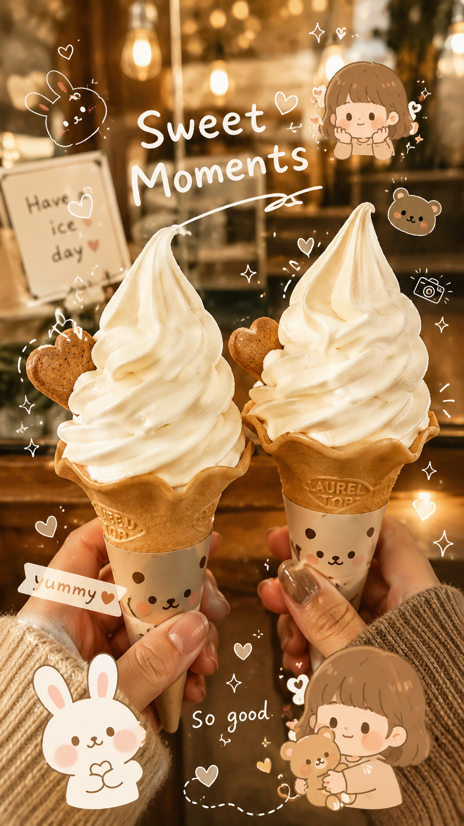 Soft Serve Ice Cream Cozy Aesthetic Collage